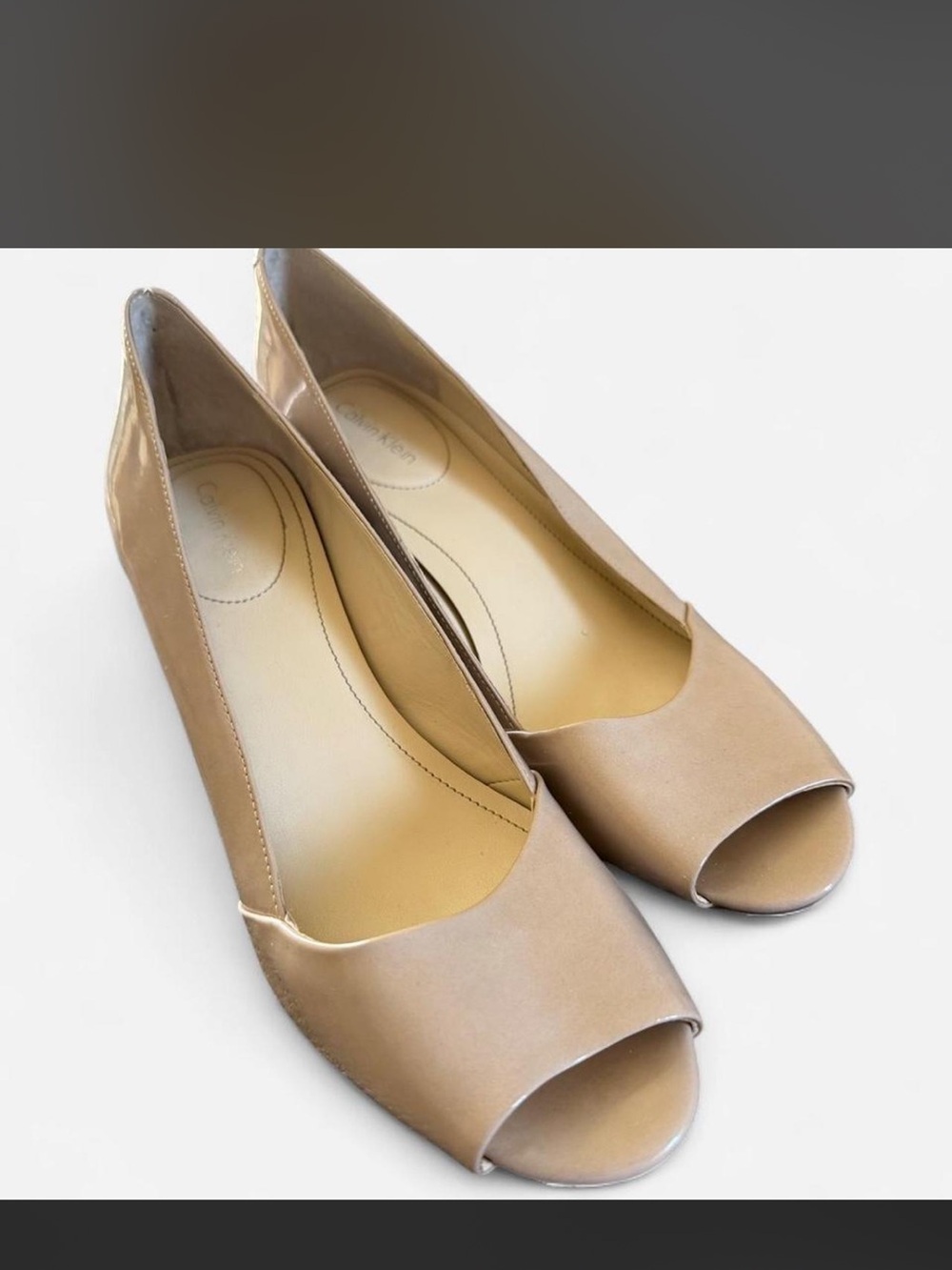 Calvin Klein Beige Open-Toe Heels